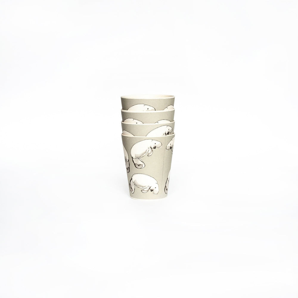 stacking bamboo cups with dugong design