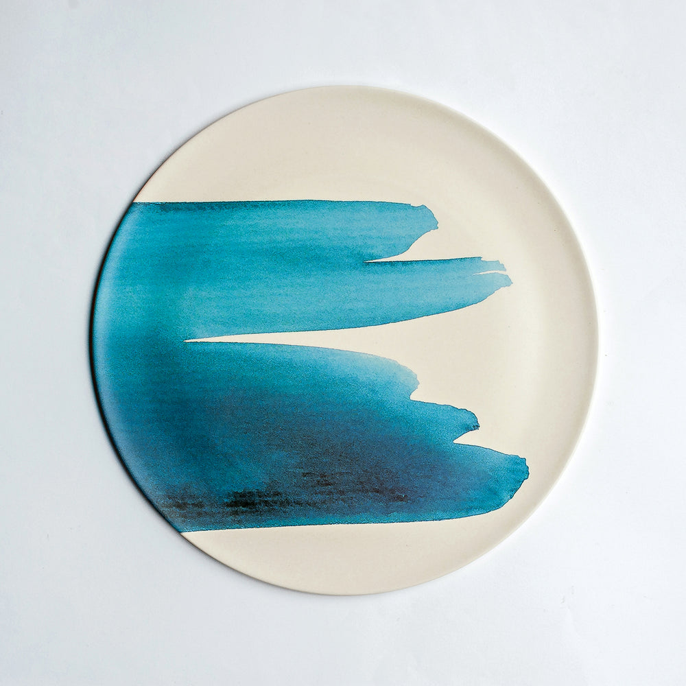 
                  
                    large platter with blue wave design
                  
                