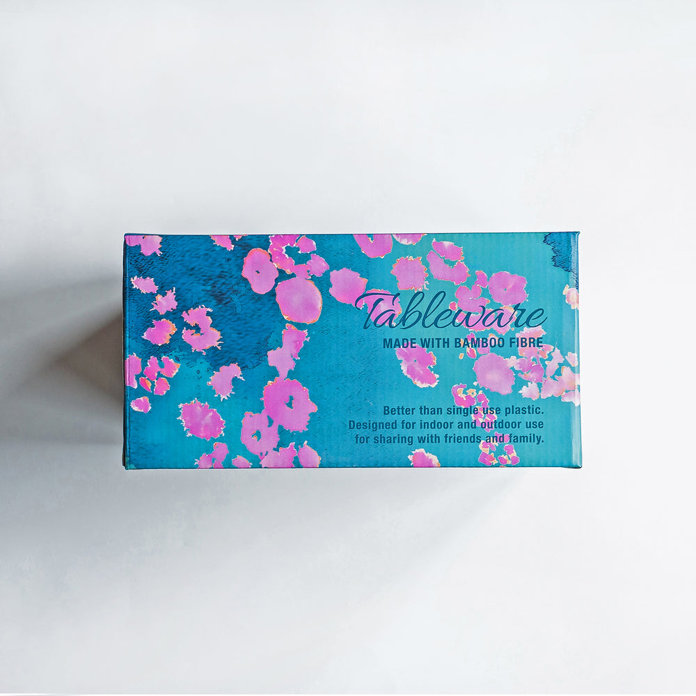 
                  
                    pink coral and blue printed gift box for tableware
                  
                