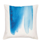blue wave printed linen and cotton cushion