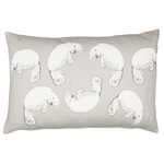 dugong printed rectangular cushion in grey dnd cream 
