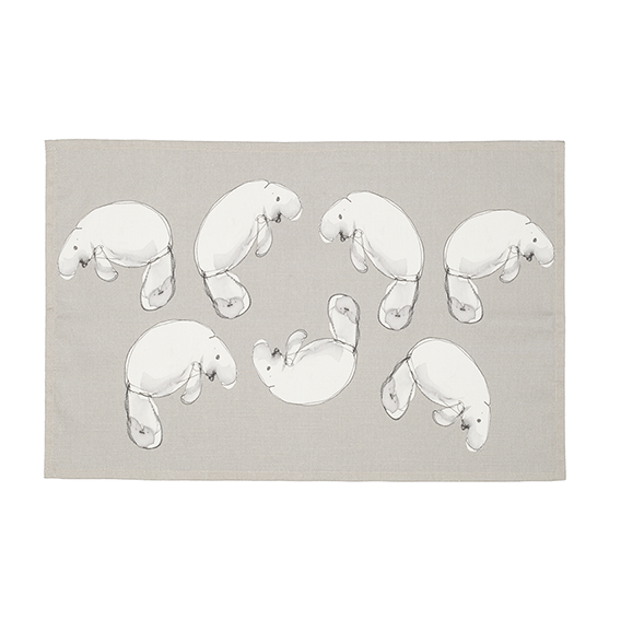 GOTS Cotton best tea towel with dugong print