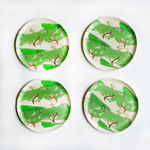 
                  
                    set of four bamboo plates with green turtle print
                  
                