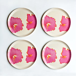 
                  
                    set of four pink coral bamboo plates
                  
                
