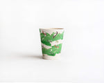 bamboo cup with green turtle print